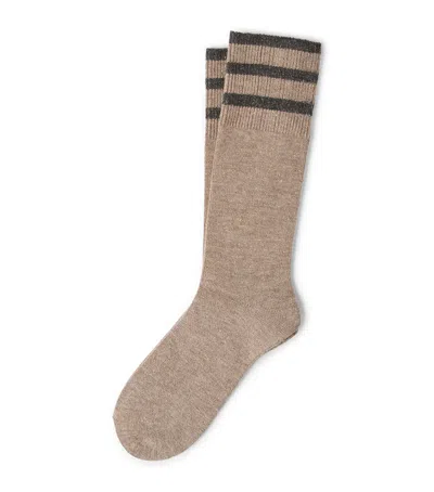 Brunello Cucinelli Cashmere-blend Sparkling Knit Socks In Multi
