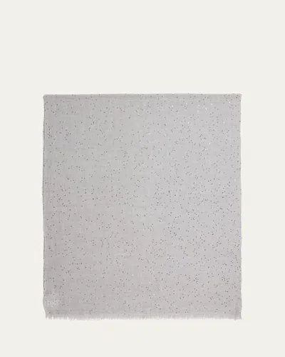 Brunello Cucinelli Cashmere-blend Speckled Scarf In Orange