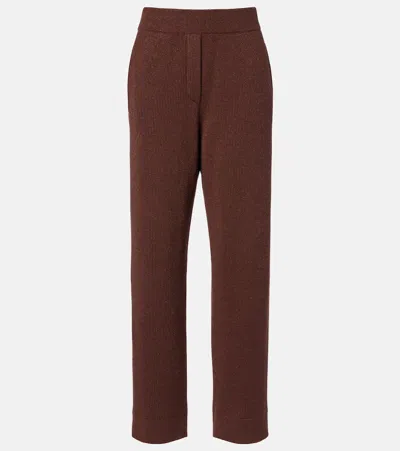 Brunello Cucinelli Cashmere-blend Straight Pants In Brown