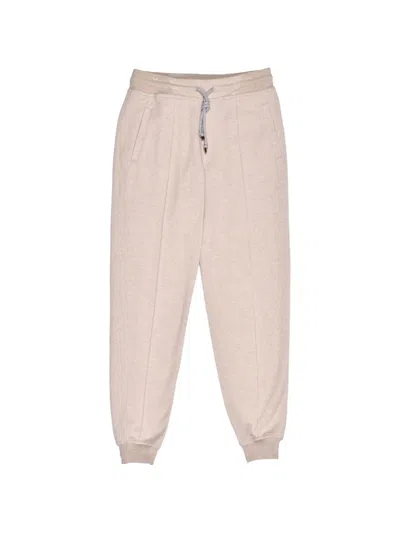 Brunello Cucinelli Cashmere-blend Track Trousers In Brown