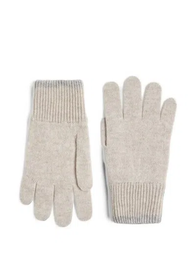 Brunello Cucinelli Kids' Cashmere-knit Gloves In Neutrals