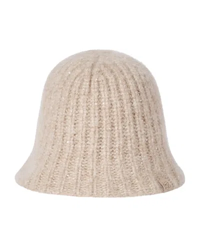 Brunello Cucinelli Cashmere-silk Bucket Hat In Beige