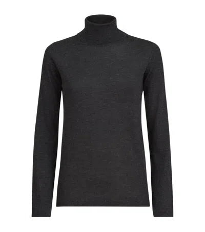 Brunello Cucinelli Cashmere-silk Rollneck Sweater In Black