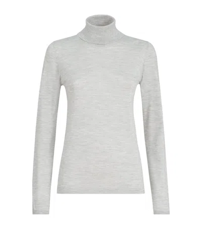 Brunello Cucinelli Cashmere-silk Rollneck Sweater In Grey