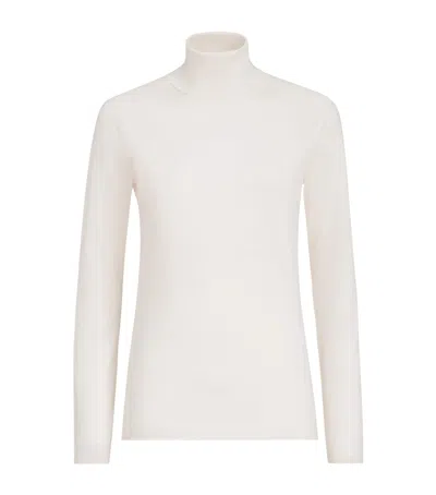 Brunello Cucinelli Cashmere-silk Rollneck Sweater In White