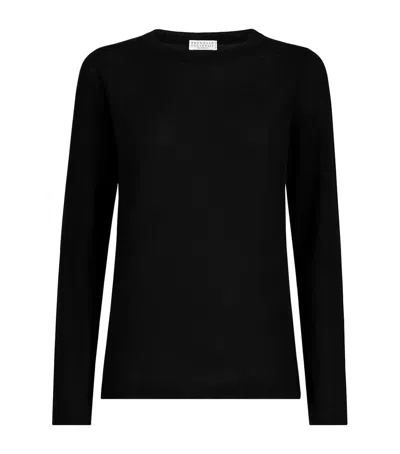 Brunello Cucinelli Cashmere-silk Sweater In Black