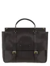 Brunello Cucinelli Textured Grain Leather Briefcase In Brown