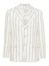 Brunello Cucinelli Linen-wool Suit Jacket In Beige
