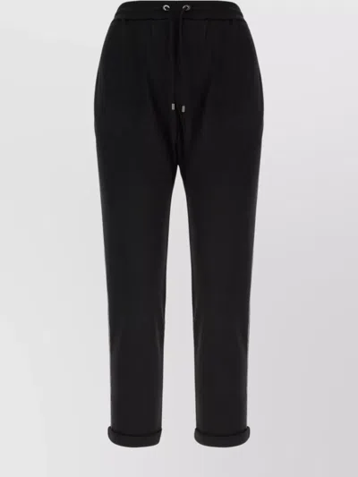BRUNELLO CUCINELLI CASUAL JOGGERS WITH DRAWSTRING AND STRIPE