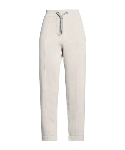 Brunello Cucinelli Casual Knit Tapered Pants In White