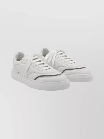 Brunello Cucinelli Casual Low Top Sneakers With Contrast Stitching In White