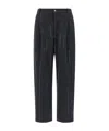 Brunello Cucinelli Striped Embroidered Joggers Pockets In Blue
