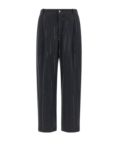 BRUNELLO CUCINELLI BRUNELLO CUCINELLI DAZZLING CHALK STRIPE EMBROIDERED JOGGERS