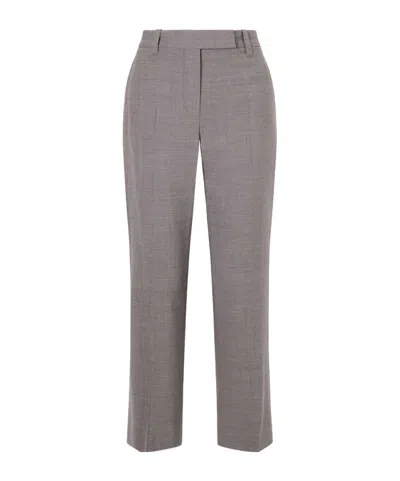 Brunello Cucinelli Tapered Wool-blend Straight-leg Pants In Gray