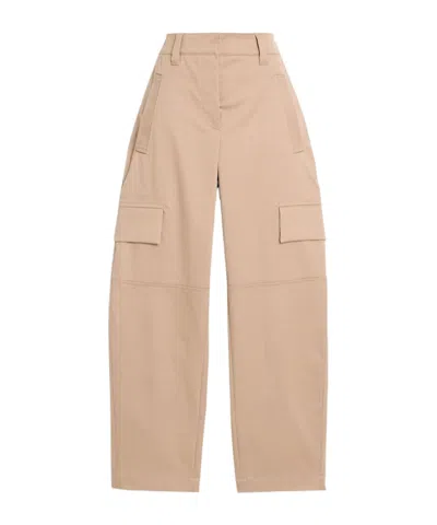 Brunello Cucinelli Cotton-blend Twill Cargo Pants In Brown