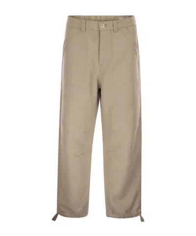 Brunello Cucinelli Patch-pocket Drawstring Trousers In Brown