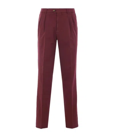 Brunello Cucinelli Casual Pants With Belt Loops In Red