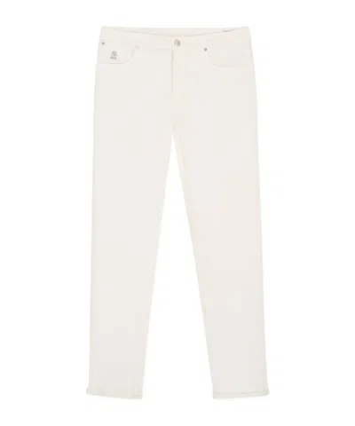 Brunello Cucinelli Casual Pants With Belt Loops In White