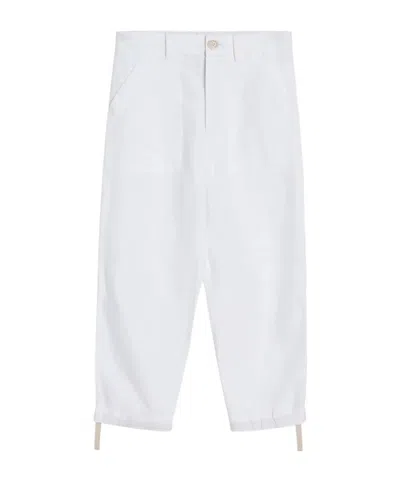 Brunello Cucinelli Kids' Casual Pants With Belt Loops In White