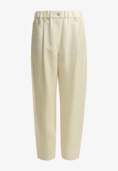 Brunello Cucinelli Casual Straight-leg Pants In White
