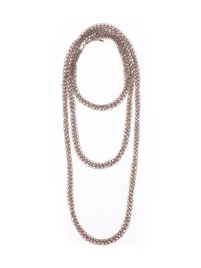 Brunello Cucinelli Catena Monile Necklace In Brown
