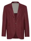 Brunello Cucinelli Deconstructed Cavallo Blazer In Red