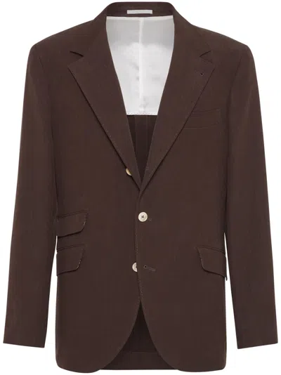 Brunello Cucinelli Cavallo Blazer In Brown