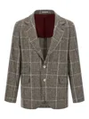 Brunello Cucinelli Cavallo Prince Of Wales-check Blazer In Gray