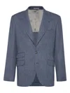 Brunello Cucinelli Deconstructed Cavallo Blazer In Blue
