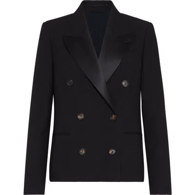 Brunello Cucinelli Cavalry Blazer With Monili In Black