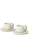 Brunello Cucinelli Ceramic Cups And Saucers (set Of Two) In Neutrals