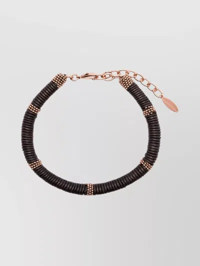 Brunello Cucinelli Chain And Bead Bracelet In Brown