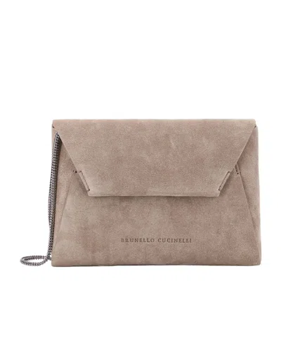 Brunello Cucinelli Chain Clutch In Nude
