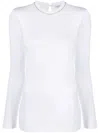 Brunello Cucinelli Long-sleeved Fitted Top With Classic Crew Neckline In White