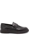 Brunello Cucinelli Chain-detail Leather Loafers In Black