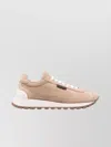 Brunello Cucinelli Chain Detail Suede Sneakers With Almond Toe