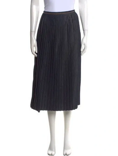Pre-owned Brunello Cucinelli Chain-link Accents Midi Length Skirt In Blue