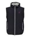 Brunello Cucinelli Blue Nylon Hooded Vest