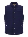 Brunello Cucinelli Men Quilted Vest In Blue