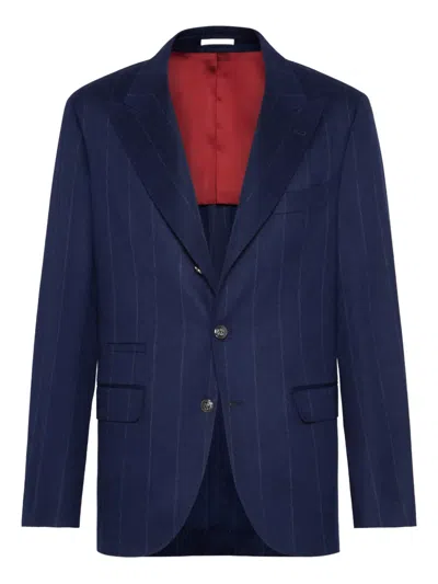 BRUNELLO CUCINELLI CHALK STRIPE BLAZER