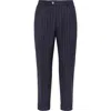Brunello Cucinelli Chalk Stripe Trousers In Blue