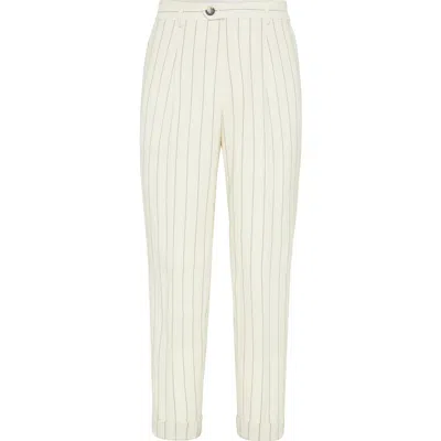 BRUNELLO CUCINELLI BRUNELLO CUCINELLI CHALK STRIPE TROUSERS