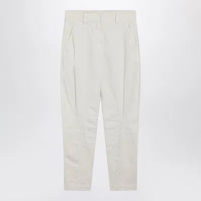 BRUNELLO CUCINELLI BRUNELLO CUCINELLI CHALK WHITE EQUESTRIAN TROUSERS