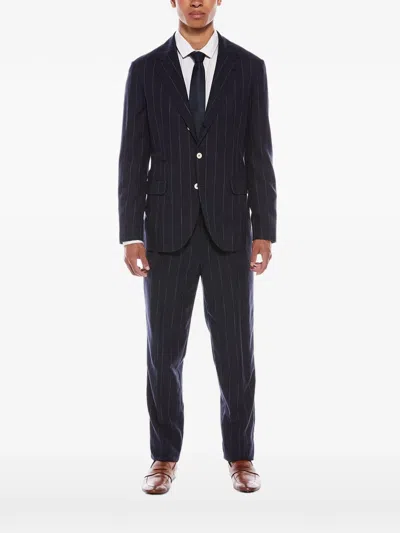 Brunello Cucinelli Chalk-stripe Suit In Black
