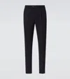 Brunello Cucinelli Chalkstripe Wool Straight Pants In Blue