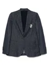 Brunello Cucinelli Chambray Blazer In Blue