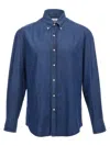 Brunello Cucinelli Collared Shirt Buttons Sleeves In Blue