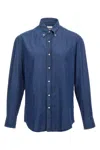 Brunello Cucinelli Collared Shirt Buttons Sleeves In Blue