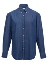 Brunello Cucinelli Collared Shirt Buttons Sleeves In Blue