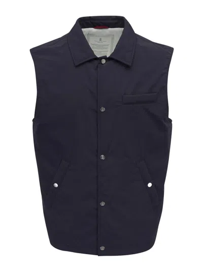 BRUNELLO CUCINELLI CHAQUETA ALCOCHADA - AZUL